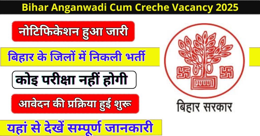 Bihar Anganwadi Cum Creche Vacancy 2025